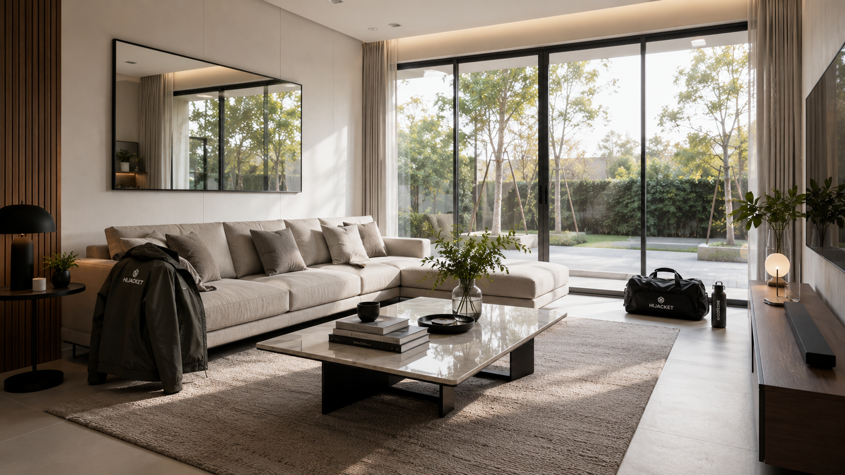 Detail sofa dan coffee table minimalis